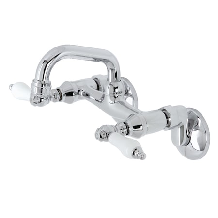 Kingston Brass KS512C Two-Handle Wall Mount Bar Faucet, Polished Chrome KS512C